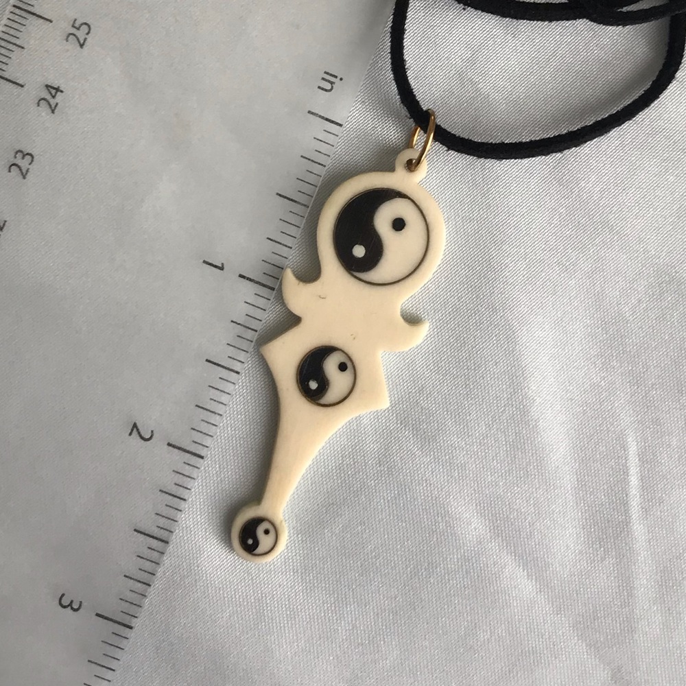 YIN YANG Carved Bone Pendant